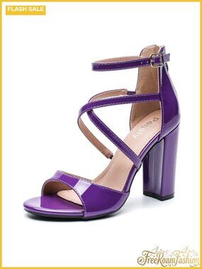 Women's Strappy Block High Heel Sandals Ankle Buckle Zip Dress Party Heels
